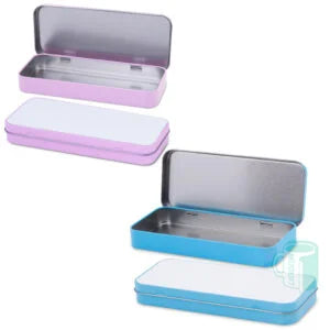Metal Pencil Boxes Pink & Blue | Customizable Printable Insert | Kids School Gifts SA