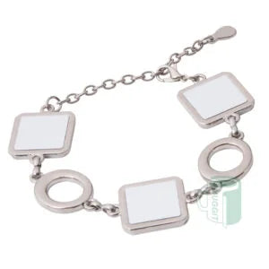 Personalized Metal Bracelet - 3 Custom Photo Square Charms | Adjustable Stainless Steel Jewelry for Weddings, Family & Memorials | Made in South Africa