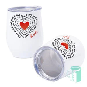 Personalized Wine Tumbler - Custom Logo & Name Stainless Steel Drinkware