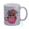 Silver Glitter Coffee Mugs 11oz | Custom Photo & Name Printing | Elegant Gifts SA