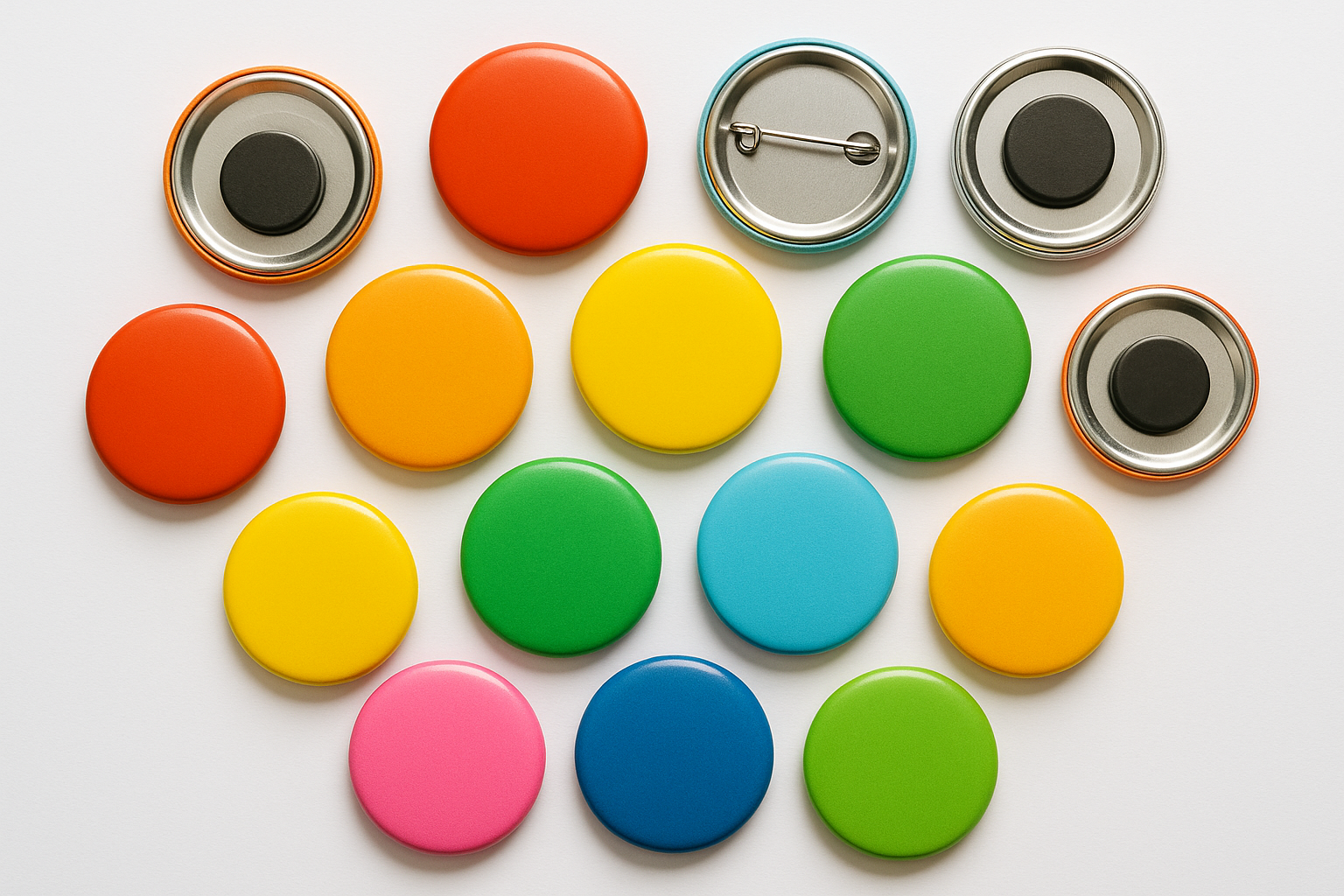Multiple Button Badges Display - Promotional Context