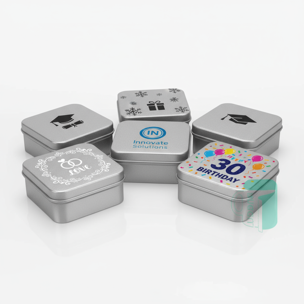 Multiple custom metal gift boxes for different occasions
