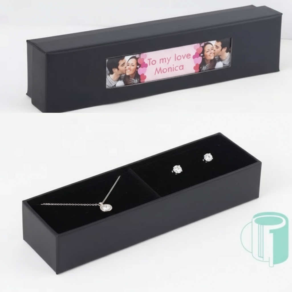 Opened black gift box