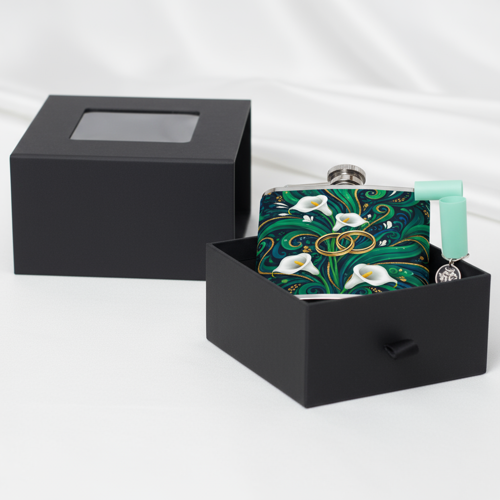 Opened gift box presentation