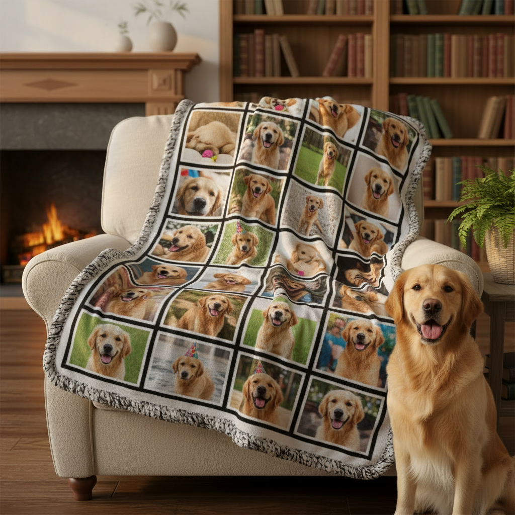 Pet Memory Blanket with Dog