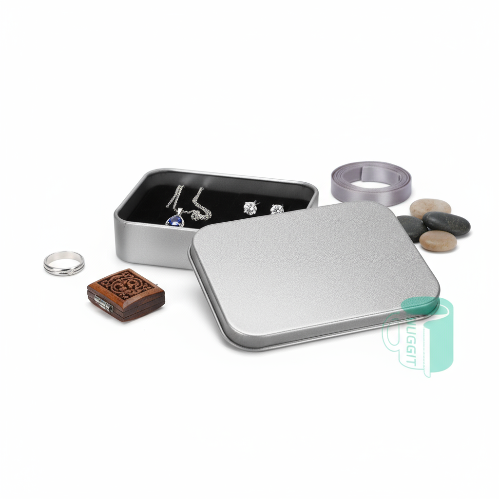 Size comparison of compact metal gift box