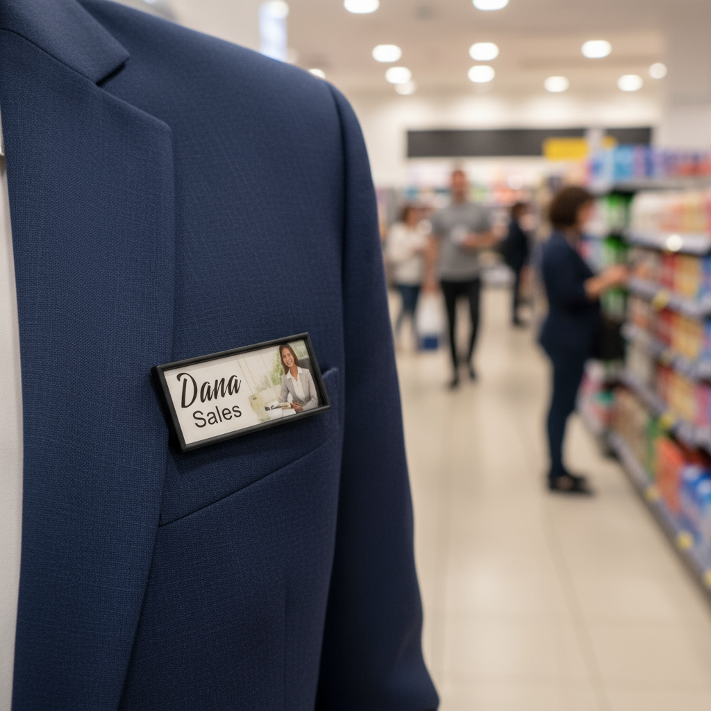 Staff identification small pin badge