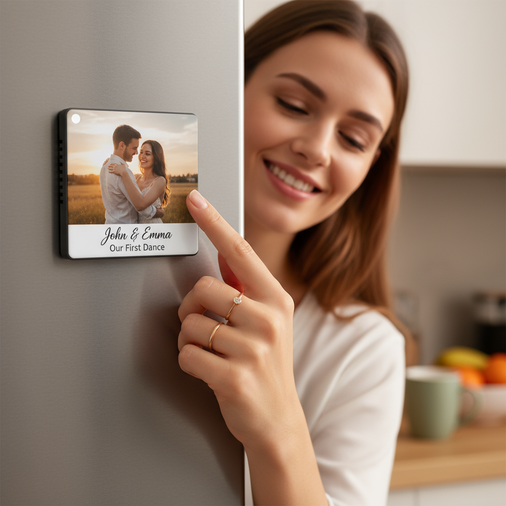 Woman playing personalized musical magnet